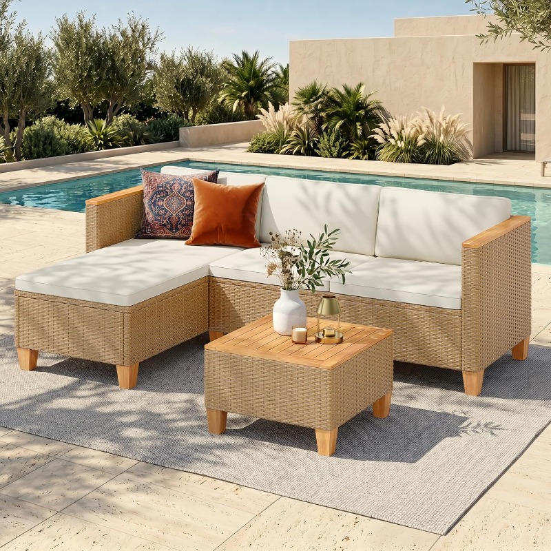 Outdoor Furniture Yellow - Petit ensemble de meubles de patio,