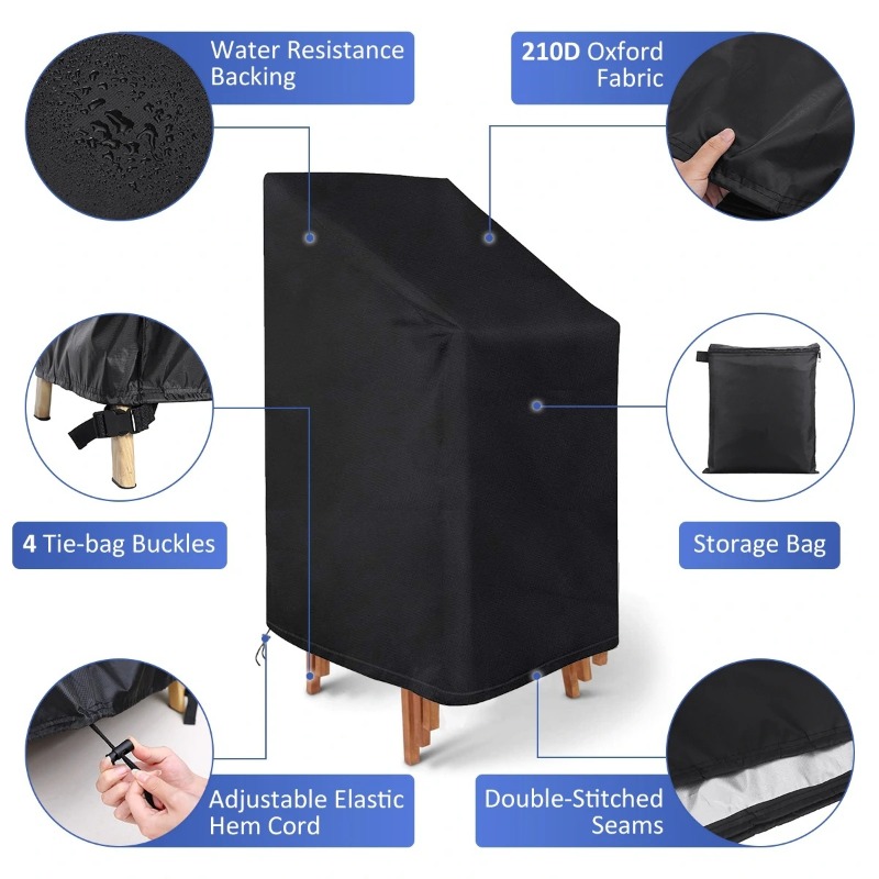 Outdoor Furniture Cover - Housse de protection pour chaise empilable,