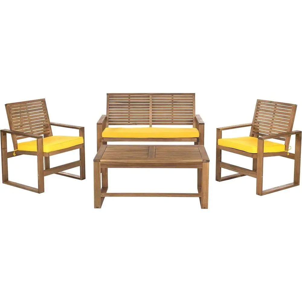 Outdoor Furniture Yellow - Ensemble de 4 meubles de patio