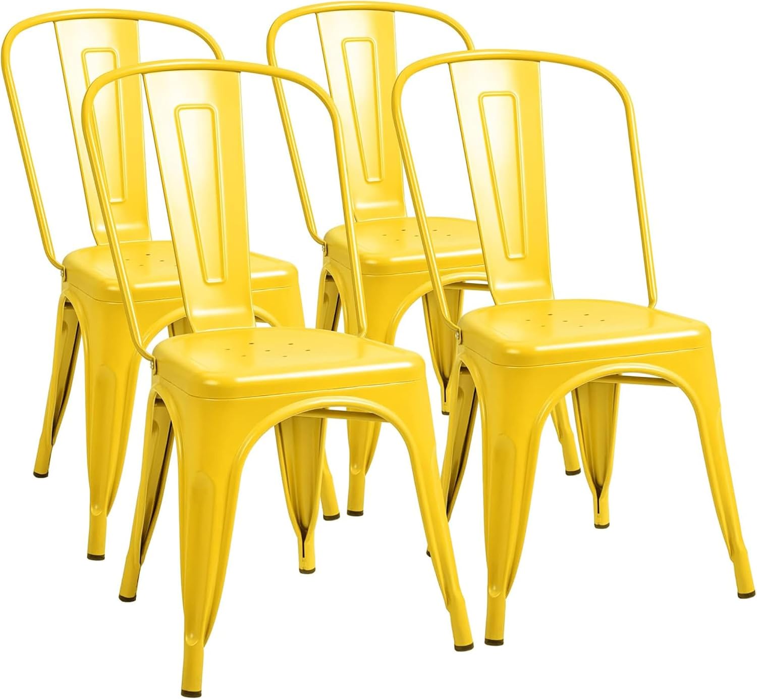 Outdoor Furniture Yellow - Ensemble de 4 chaises de salle