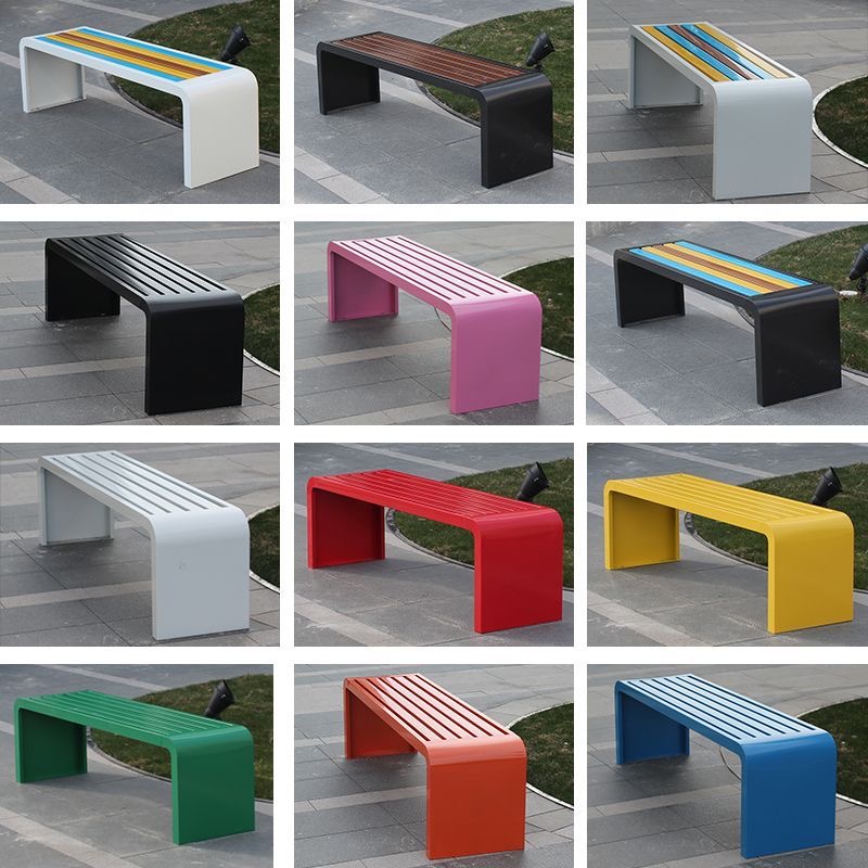 Outdoor Furniture Green - Banc métallique en acier laminé à