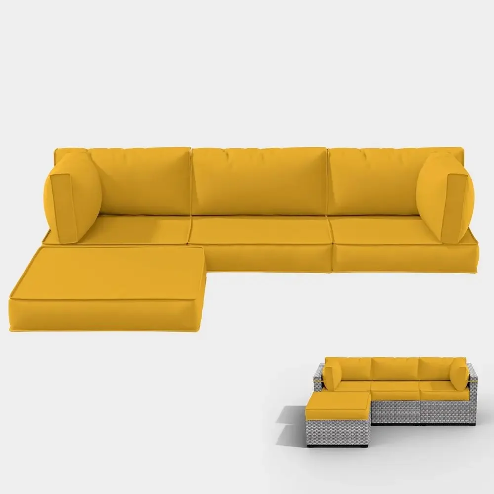 Outdoor Furniture Yellow - Coussins de remplacement imperméables pour mobilier
