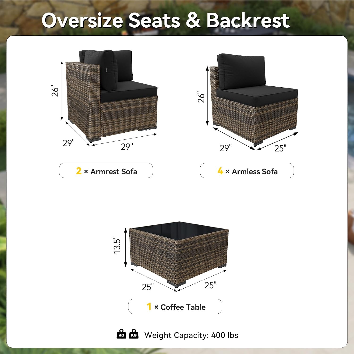 Ensemble de meubles de patio e - Outdoor Furniture Yellow avis et prix