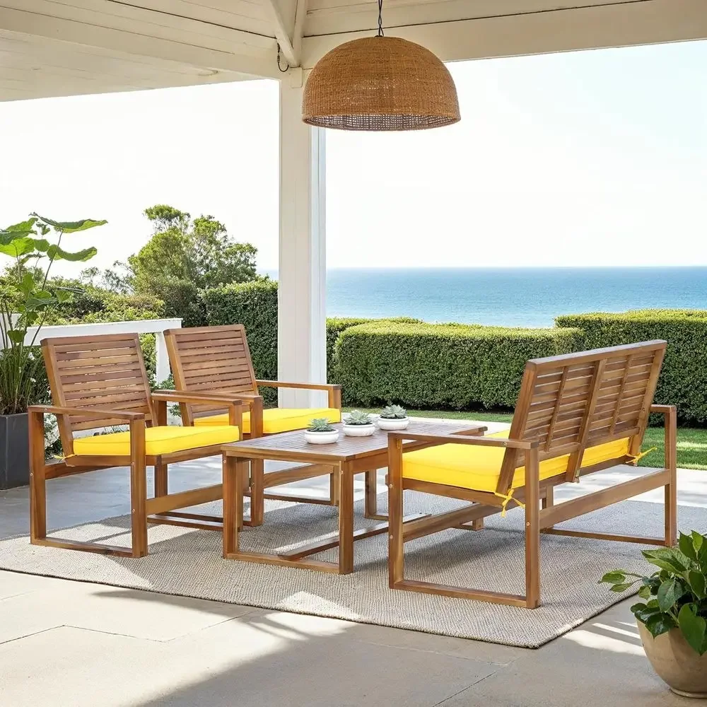 Ensemble de 4 meubles de patio - Outdoor Furniture Yellow avis et prix
