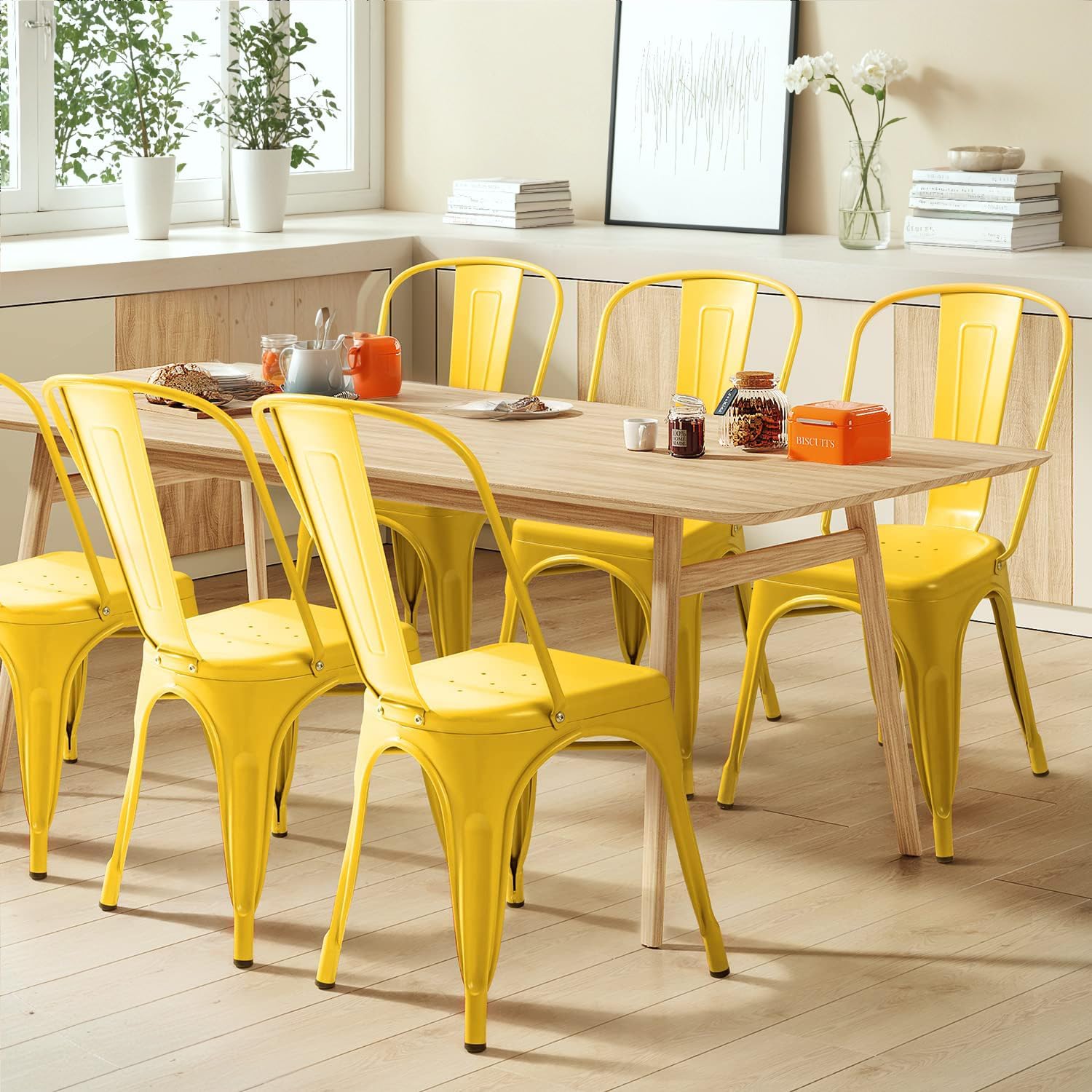 Ensemble de 4 chaises de salle - Outdoor Furniture Yellow avis et prix