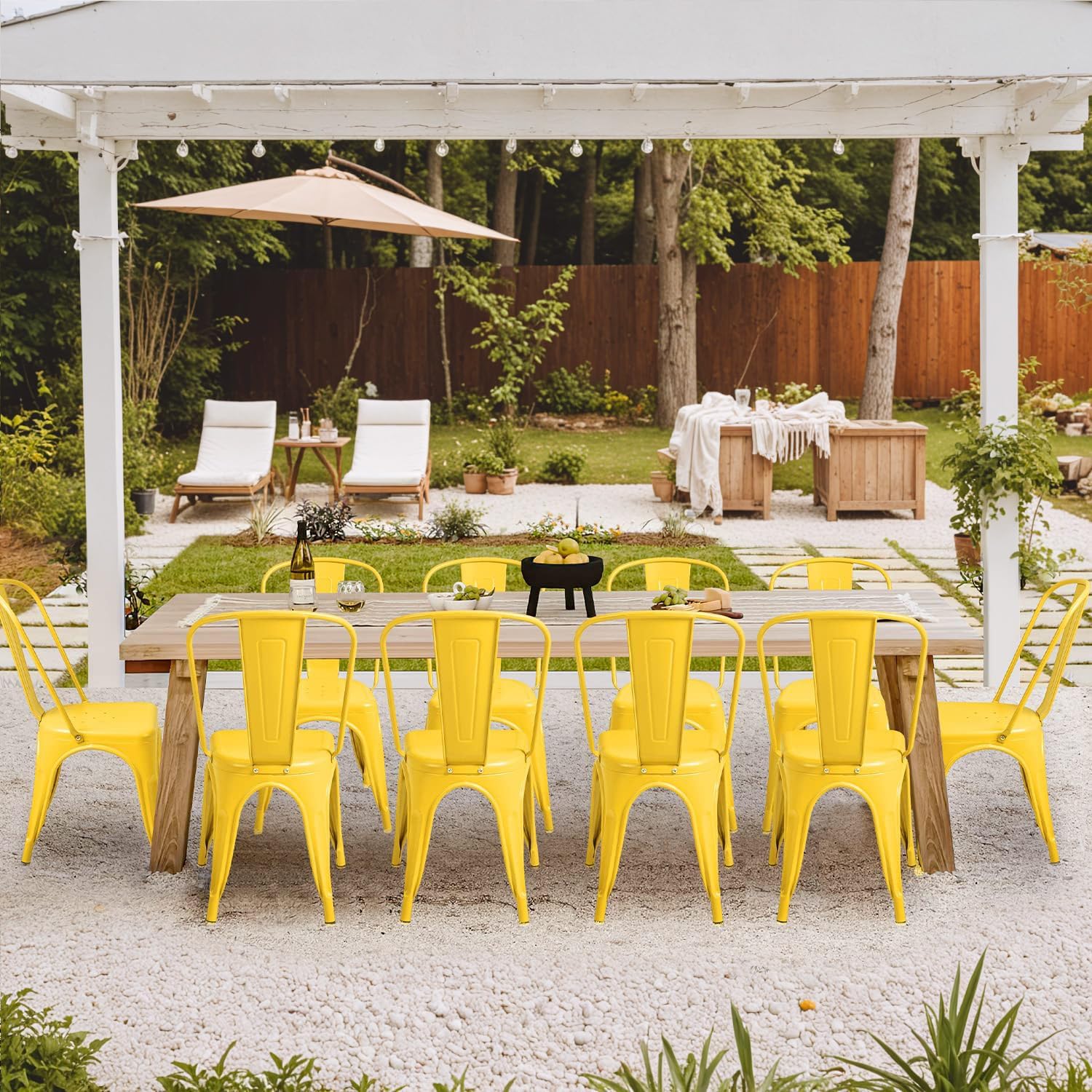 Ensemble de 4 chaises de salle - Outdoor Furniture Yellow avis et prix