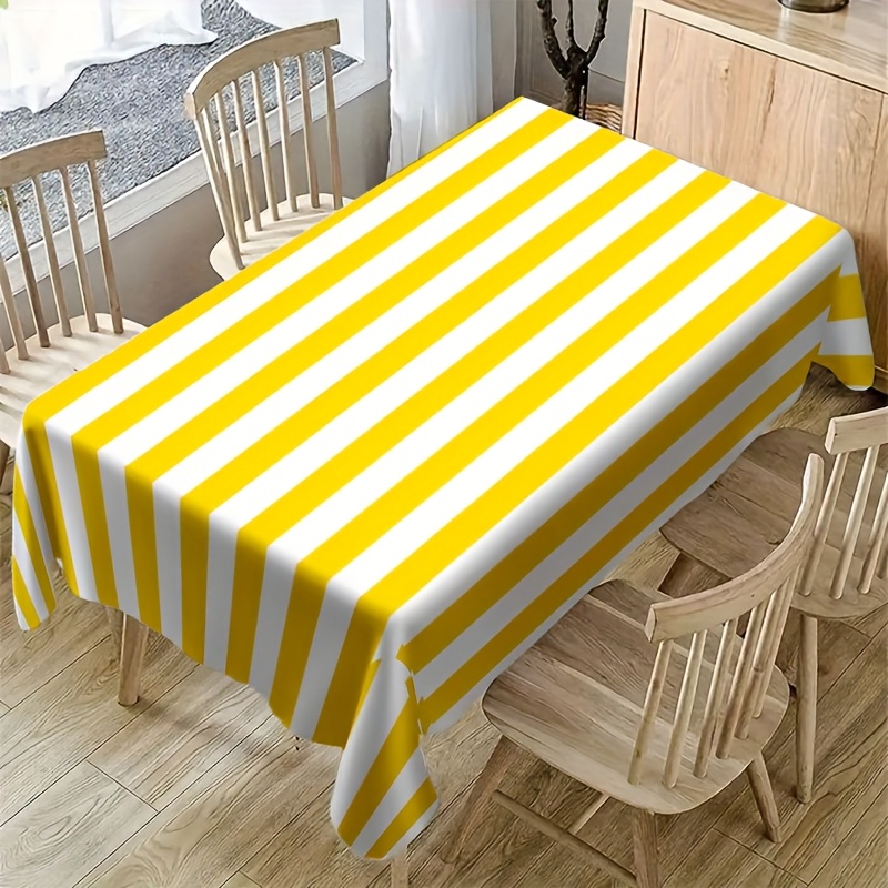 Nappe en polyester rayée jaune - Outdoor Furniture Yellow avis et prix