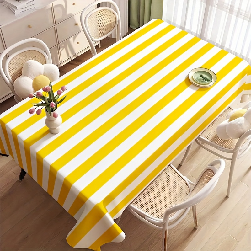 Nappe en polyester rayée jaune - Outdoor Furniture Yellow avis et prix
