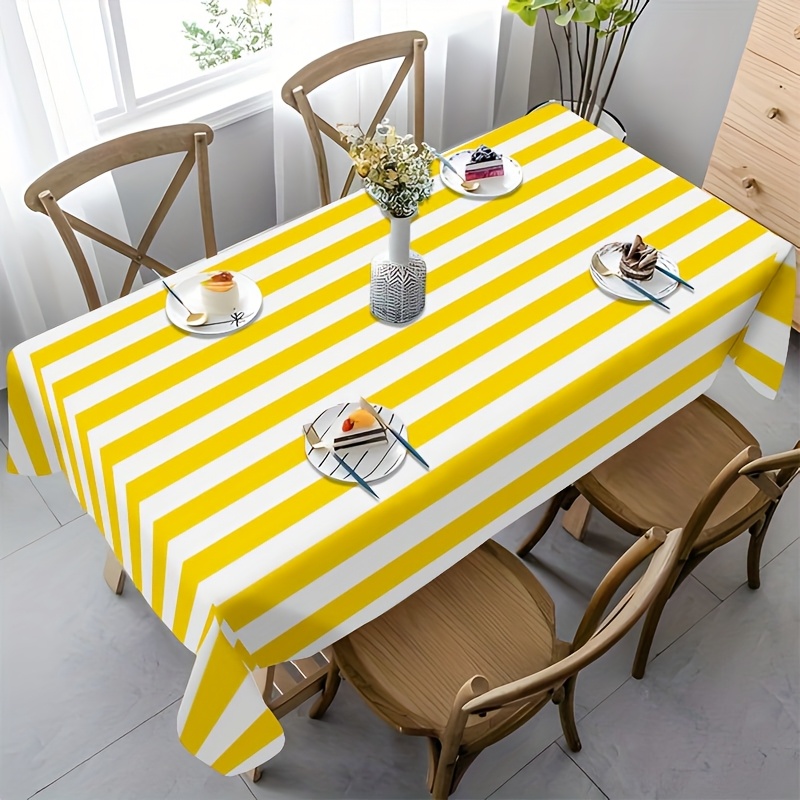 Nappe en polyester rayée jaune - Outdoor Furniture Yellow avis et prix