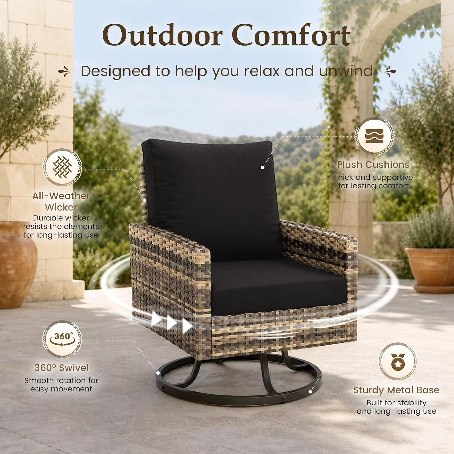 Ensemble de meubles de patio 7 - Outdoor Furniture Yellow avis et prix