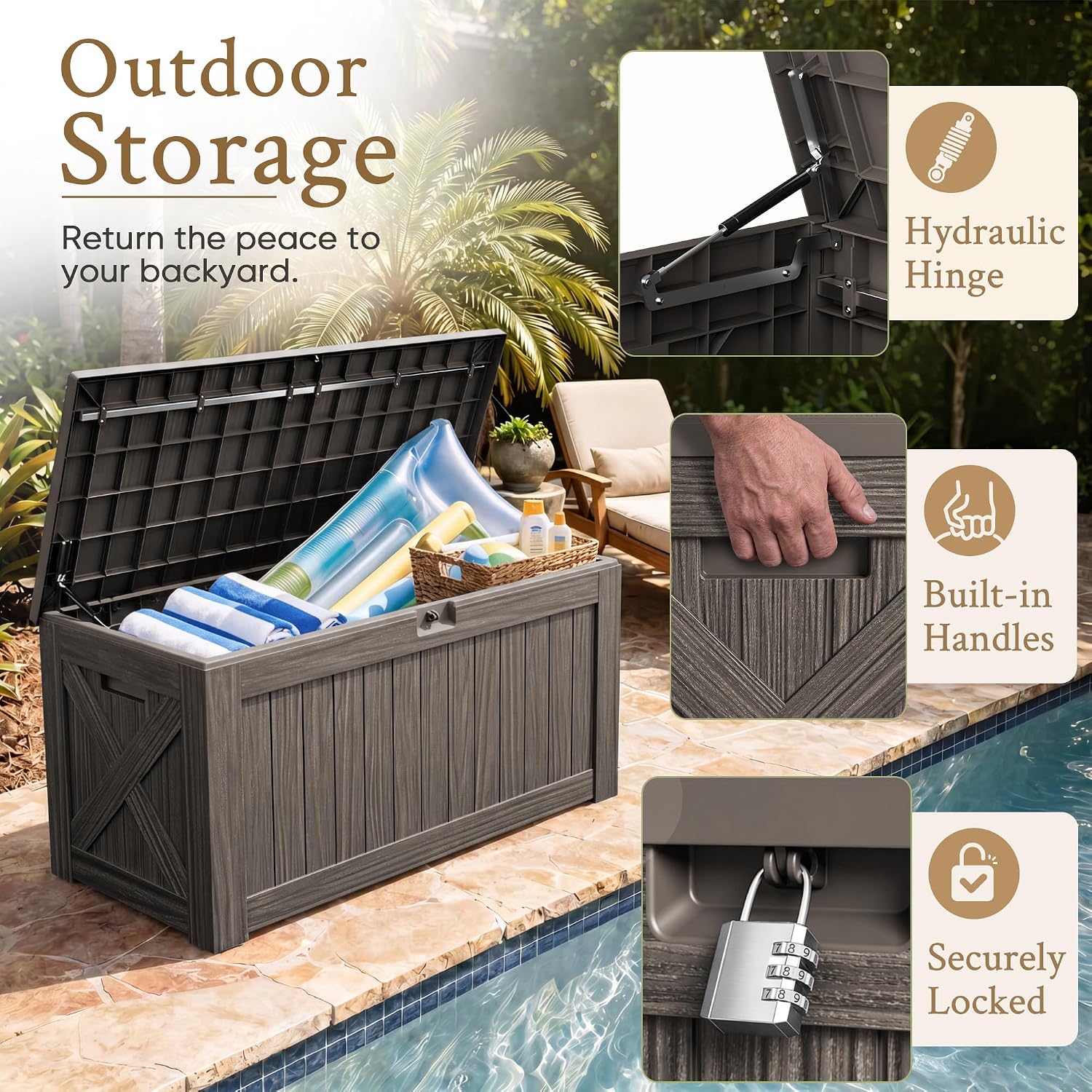 Banc de rangement extérieur de - Outdoor Furniture For Pool avis et prix