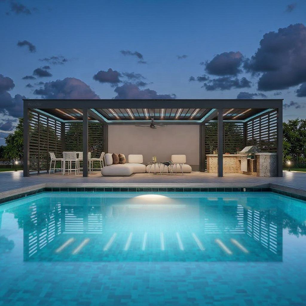 Pergola rectangulaire en allia - Outdoor Furniture Metal avis et prix