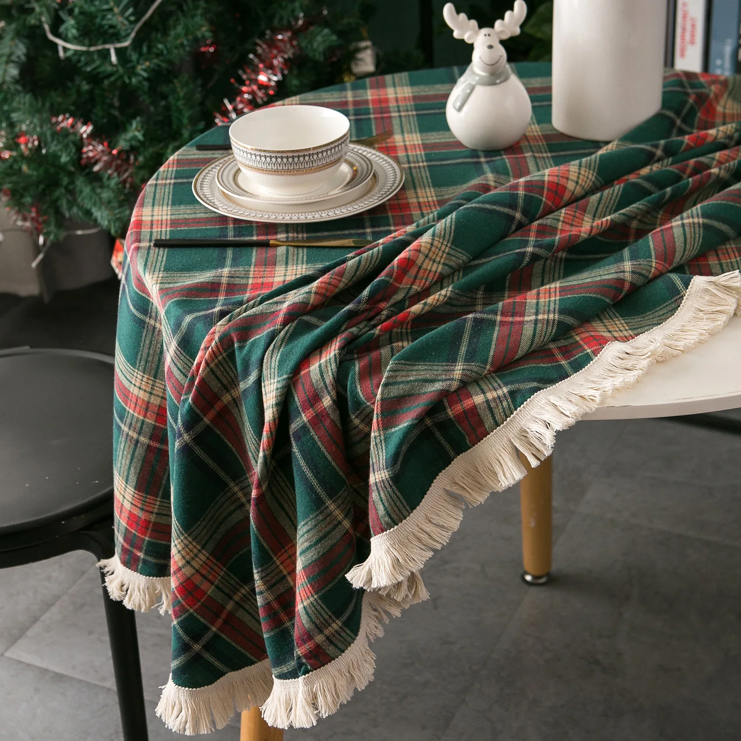 Nappe de Noël à carreaux avec  - Outdoor Furniture Green avis et prix