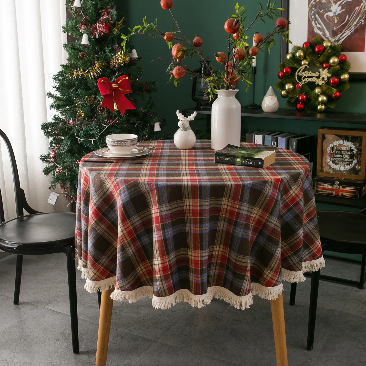Nappe de Noël à carreaux avec  - Outdoor Furniture Green avis et prix