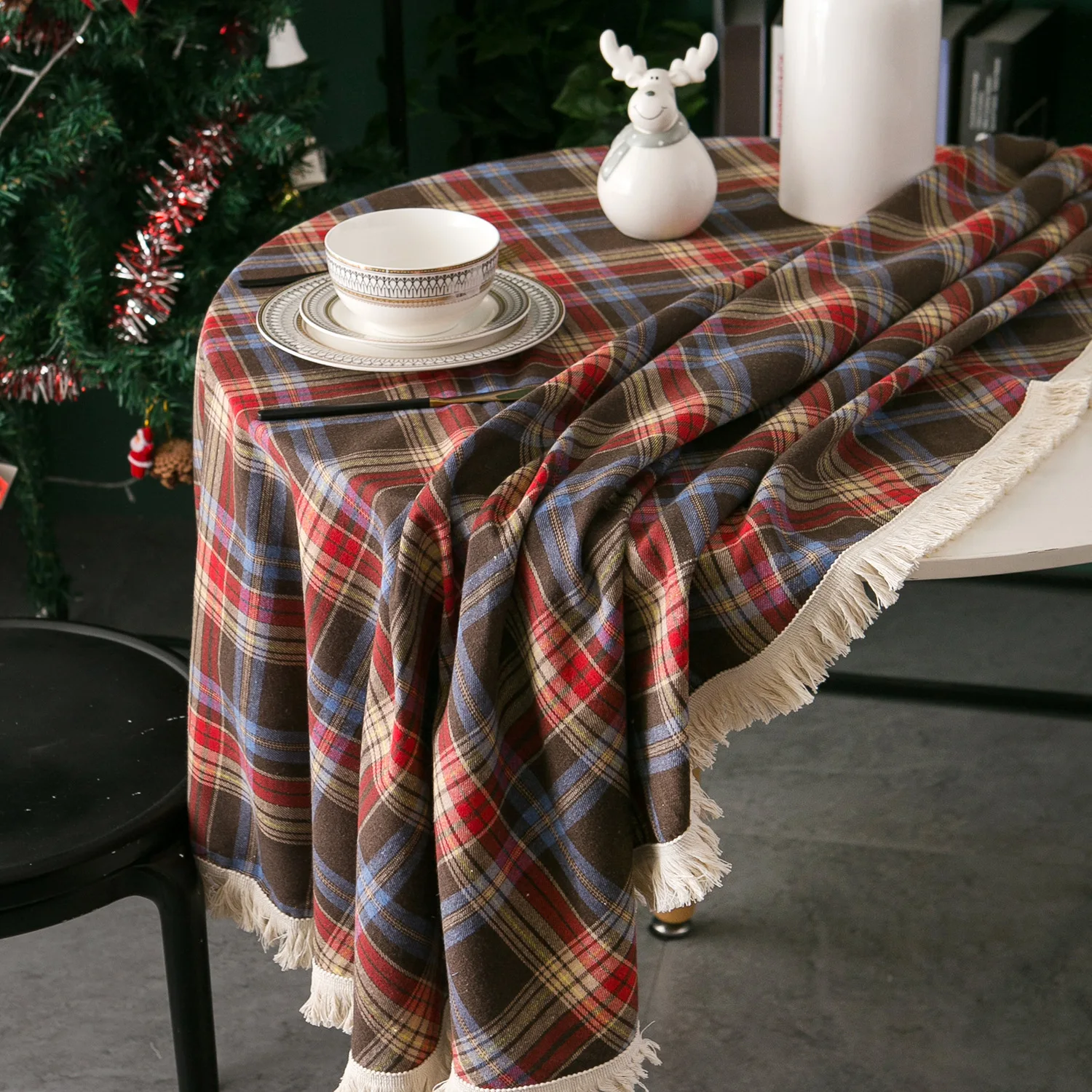 Nappe de Noël à carreaux avec  - Outdoor Furniture Green avis et prix