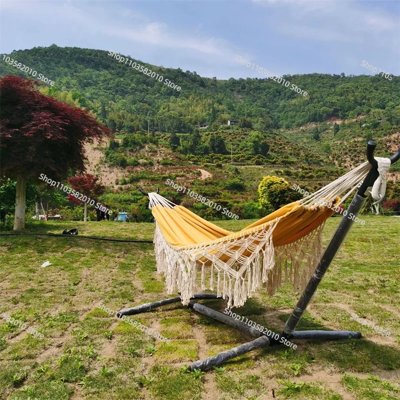 Hamac double en toile jaune mi - Outdoor Furniture Yellow avis et prix