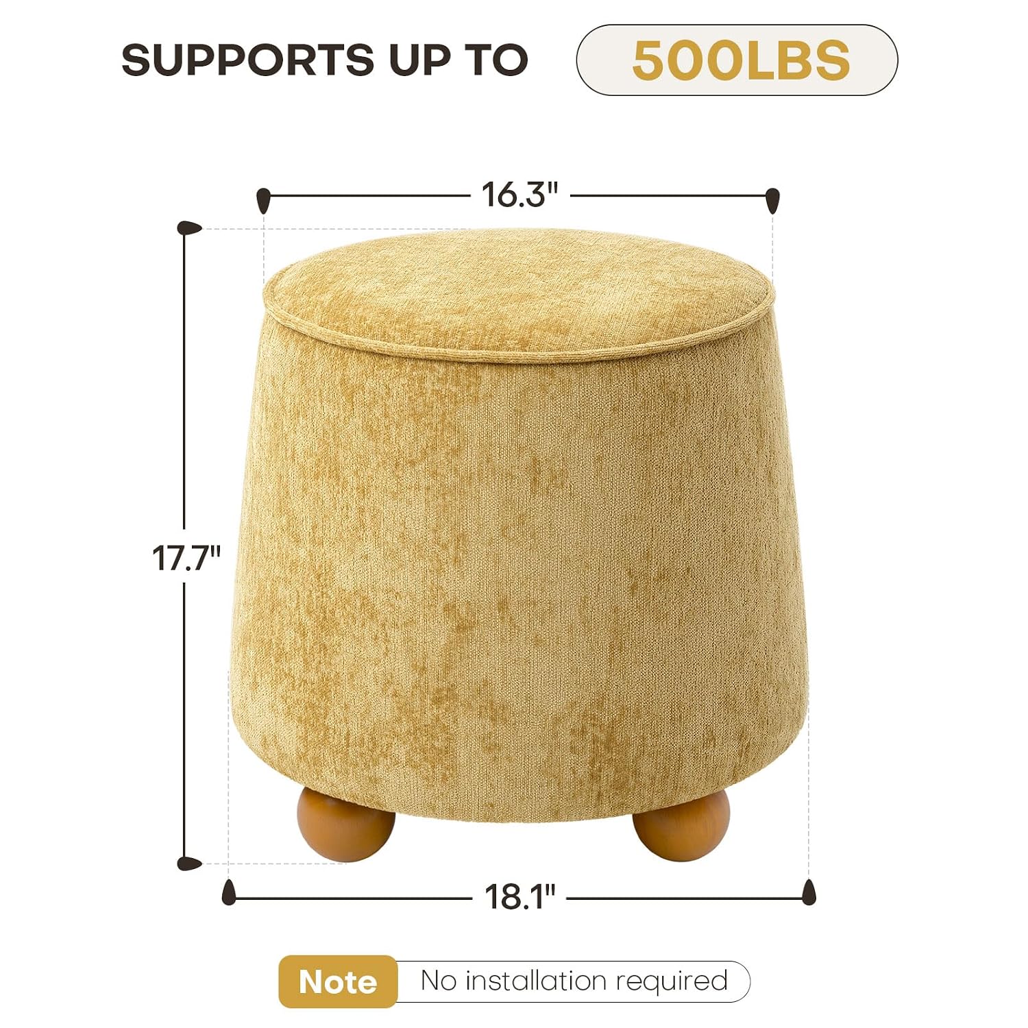 Pouf conique rond en bois d'hé - Outdoor Furniture Yellow avis et prix