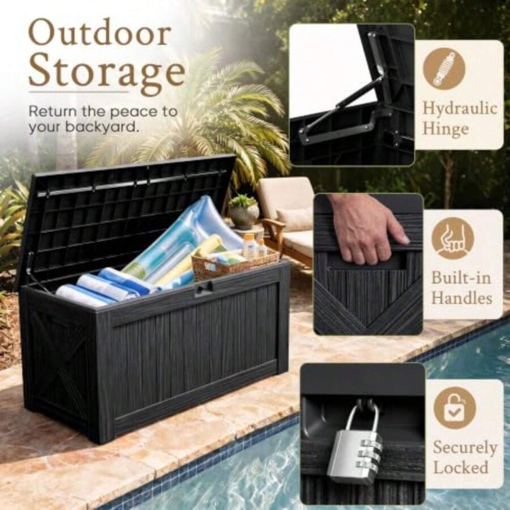 Banc de rangement extérieur en - Outdoor Furniture For Pool avis et prix